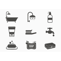 洗浴用品矢量图