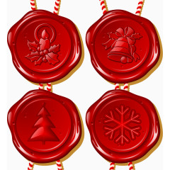 圣诞红色火漆印