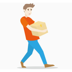 矢量快递员拿快递物流配送