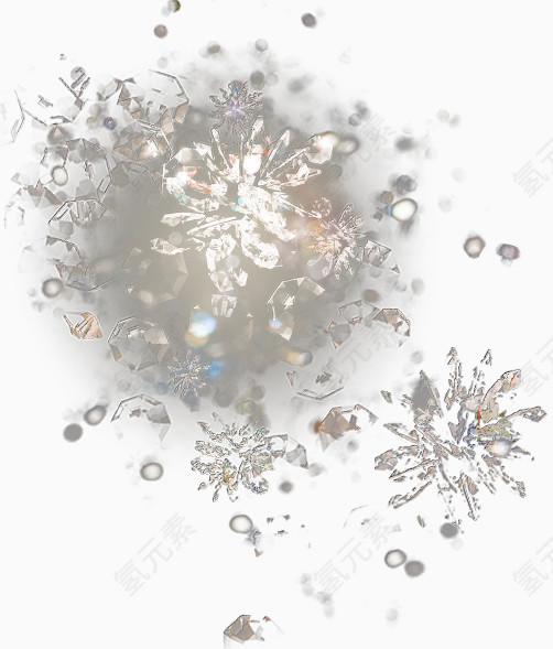 白色清新水晶效果元素