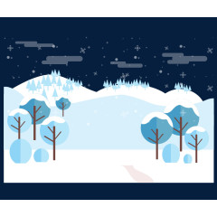 矢量冬季道路下雪冬雪雪景