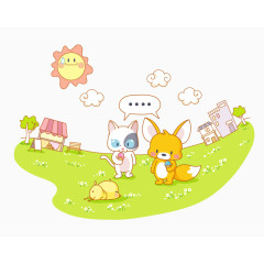 可爱动物生活主题