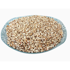 高清花瓷碗中的薏仁米