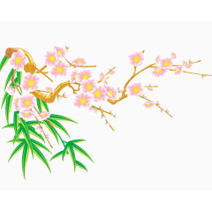 清新淡雅的梅花免抠素材