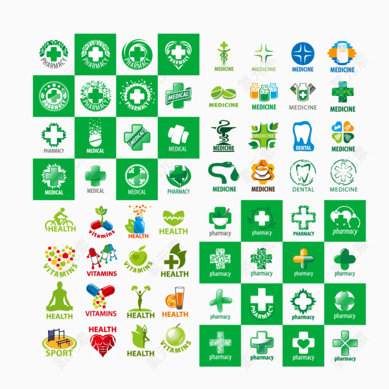 绿色医院矢量图