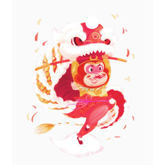 扁平孙猴子舞狮
