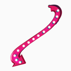 霓虹灯拐弯箭头粉色