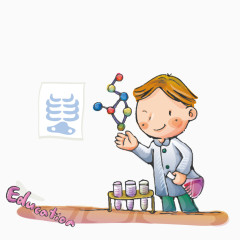 拿化学结构图的男子