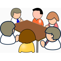 坐在一起吃饭的一家人