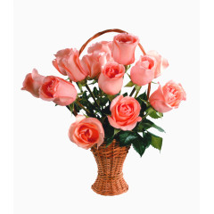 粉色玫瑰开业花篮素材背景