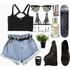 性感黑色短款吊带