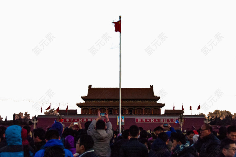 升旗天安门