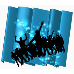 黑色舞蹈剪影矢量