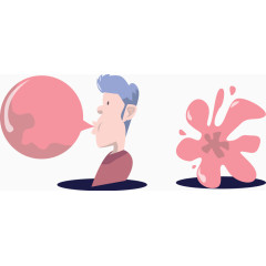 矢量吹泡泡的男人