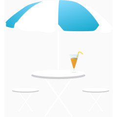 矢量手绘遮阳伞