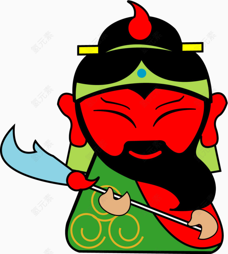 卡通三国关公