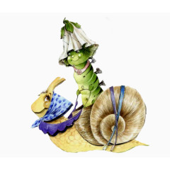 蜗牛妈妈驼毛毛虫宝宝