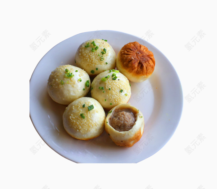 特色小吃生煎包实物素材图