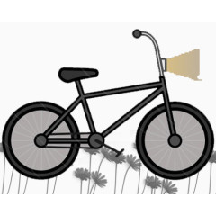 手绘自行车素材
