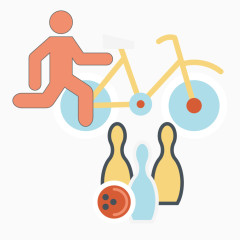 自行车保龄球矢量素材