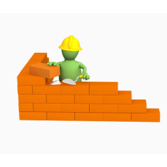 一个工人正在建设房子