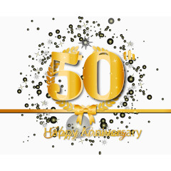 金色50周年纪念卡