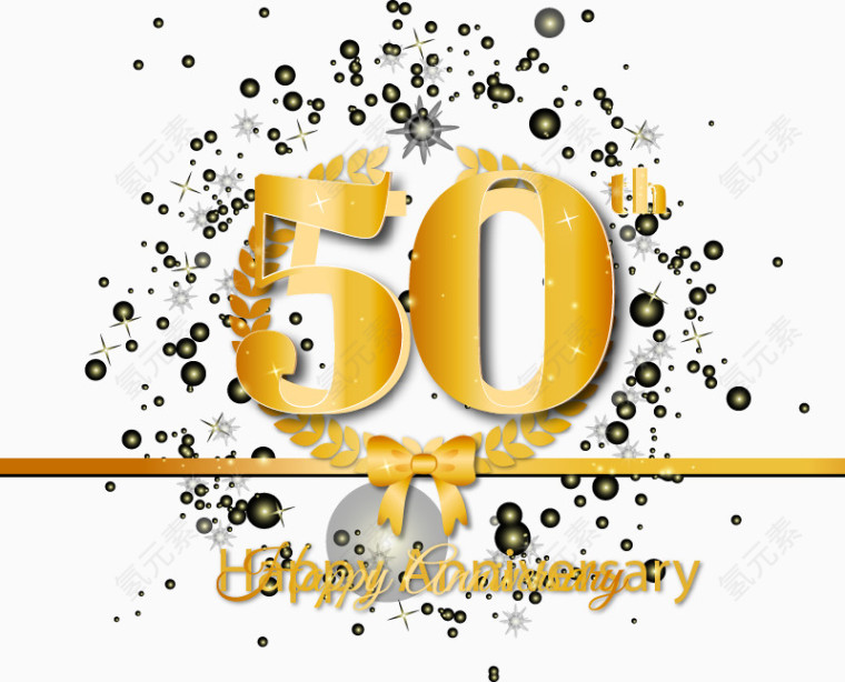 金色50周年纪念卡