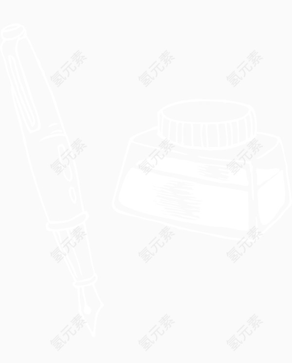 矢量卡通粉笔画钢笔水和笔