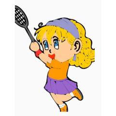 打羽毛球的小孩