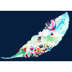 羽毛上的野餐高清免扣素材