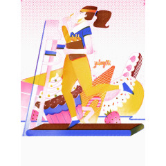 创意扁平跑步机.