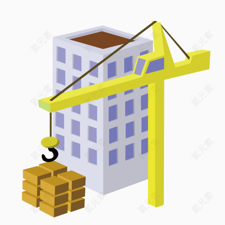 矢量高层建筑塔吊施工