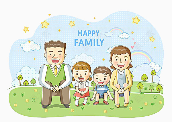 全家一起去散步