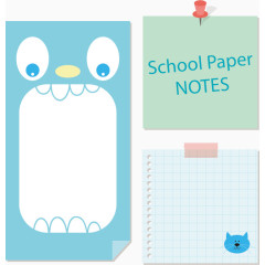 矢量卡通蓝色便利贴