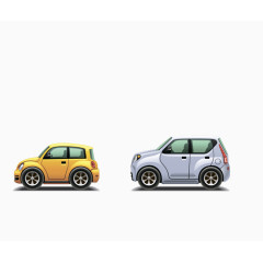 小轿车黄色灰色