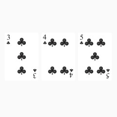 矢量扑克花色黑色顺子