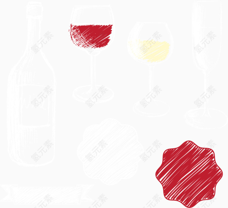矢量美酒和杯子