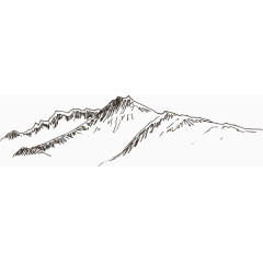 矢量手绘线条山脉