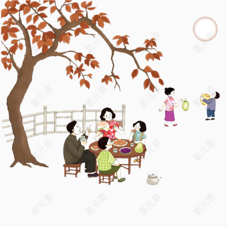 八月十五月儿圆中秋节合家团圆