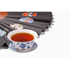 扇子和盖碗茶