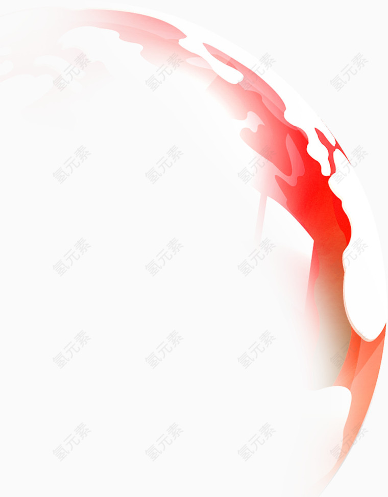 红色白色地球一角图片