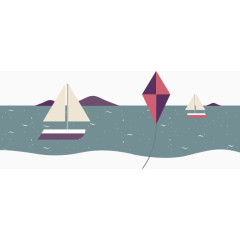 矢量图两只帆船