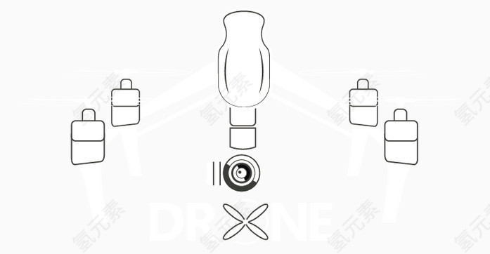 无人机矢量素材