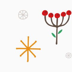 矢量手绘艺术植物鲜花