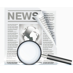 报纸放大镜素材