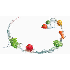 唯美精美动感水花蔬菜西红柿胡萝卜健康