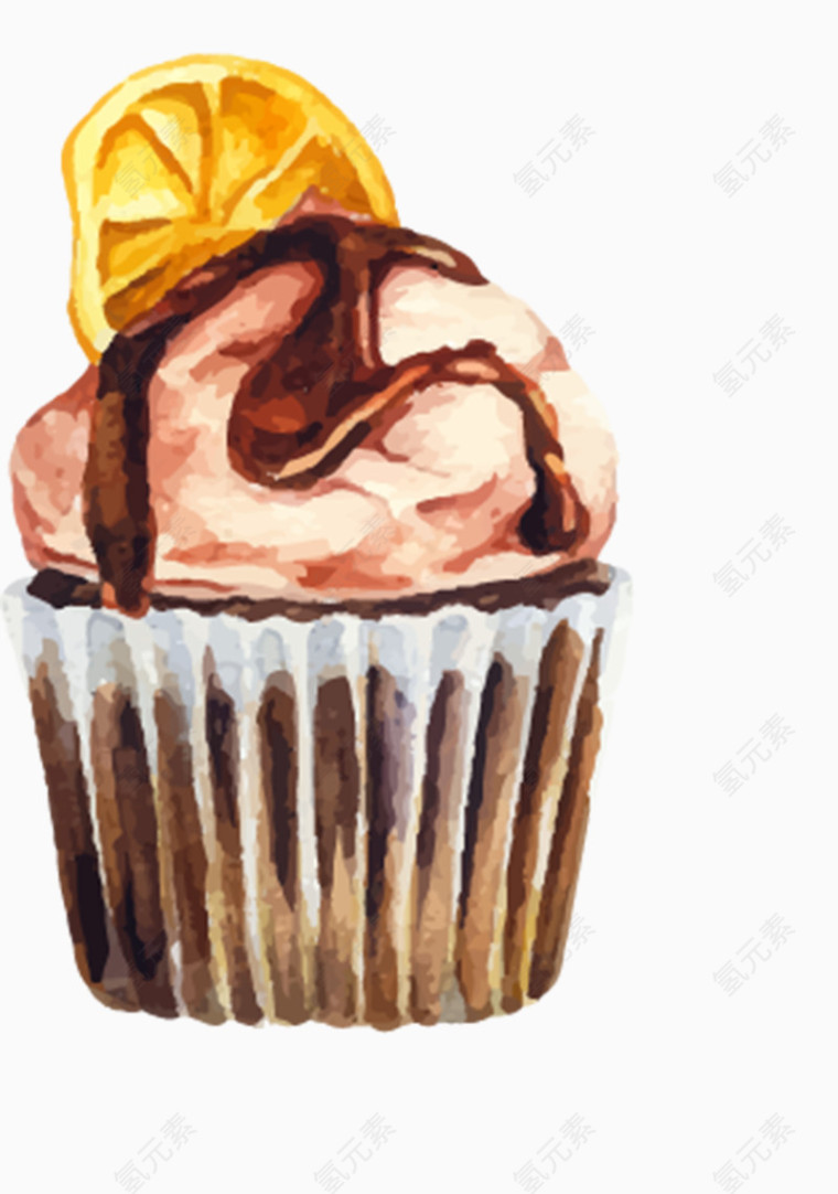 手绘柠檬冰淇淋