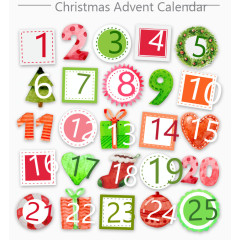 可爱水彩圣诞节倒数计时