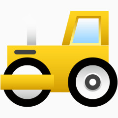 黄色卡通工程车矢量图
