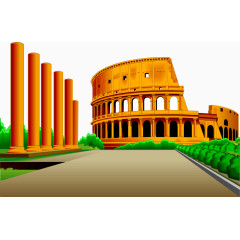 矢量罗马角兽场素材